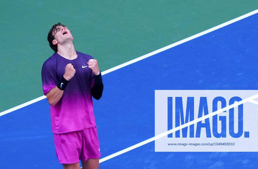 Jack Draper celebrates reaching the quarter finals US Open Championships 2024, Day Eight, Flushing Meadows, New York, USA - 02 Sep 2024