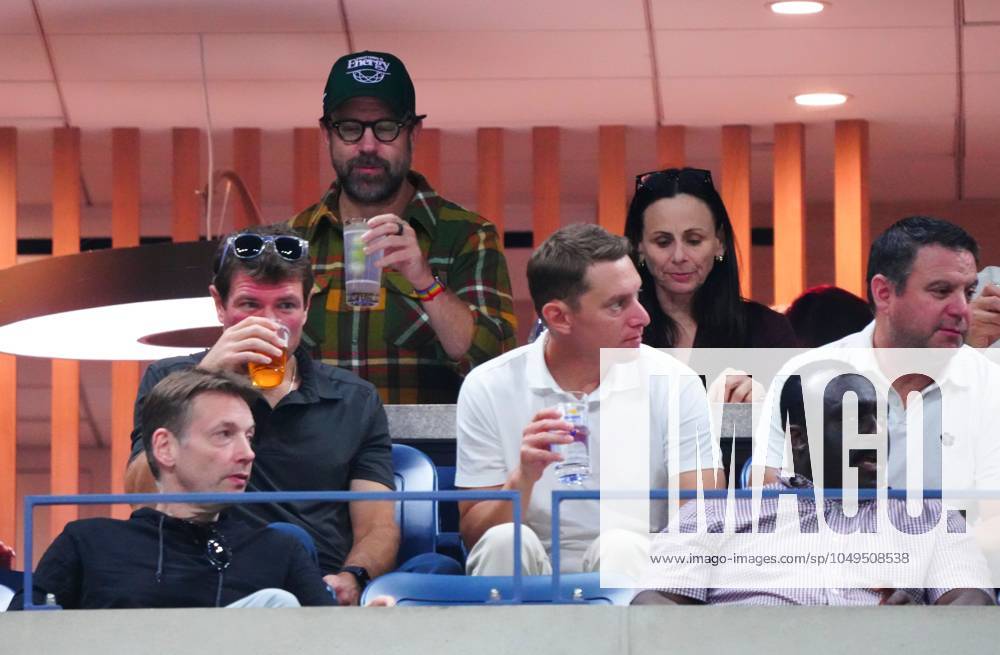 Jason Sudeikis drinks a Honey Deuce, a cocktail synonymous with the US Open US Open Championships 2024, Day Eight, Flushing Meadows, New York, USA - 02 Sep 2024