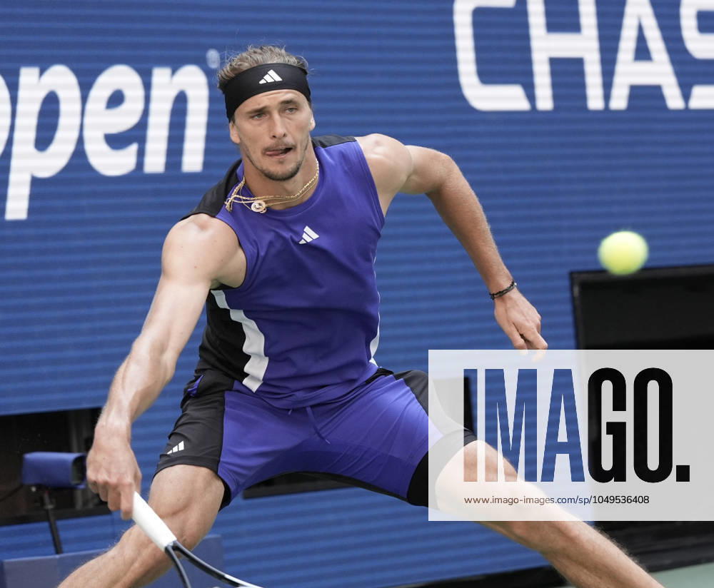 Alexander Zverev (GER) loses to Taylor Fritz (USA) 7-6, 3-6, 6-4 7-6 at the US Open being played at Billie Jean King National Tennis Center in Flushing, Queens, NY, {USA} Â Cal Media Flushing, Queens USA - ZUMAc04_ 20240903_zma_c04_172