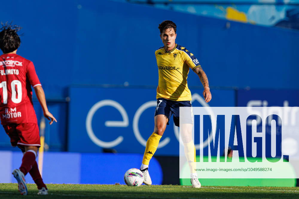 Vinicius Zanocelo seen in action during Liga Portugal game between teams of GD Estoril Praia and Gil Vicente FC at Estadio Antonio Coimbra da Mota Estoril Estadio Antonio Coimbra da Mota Portugal