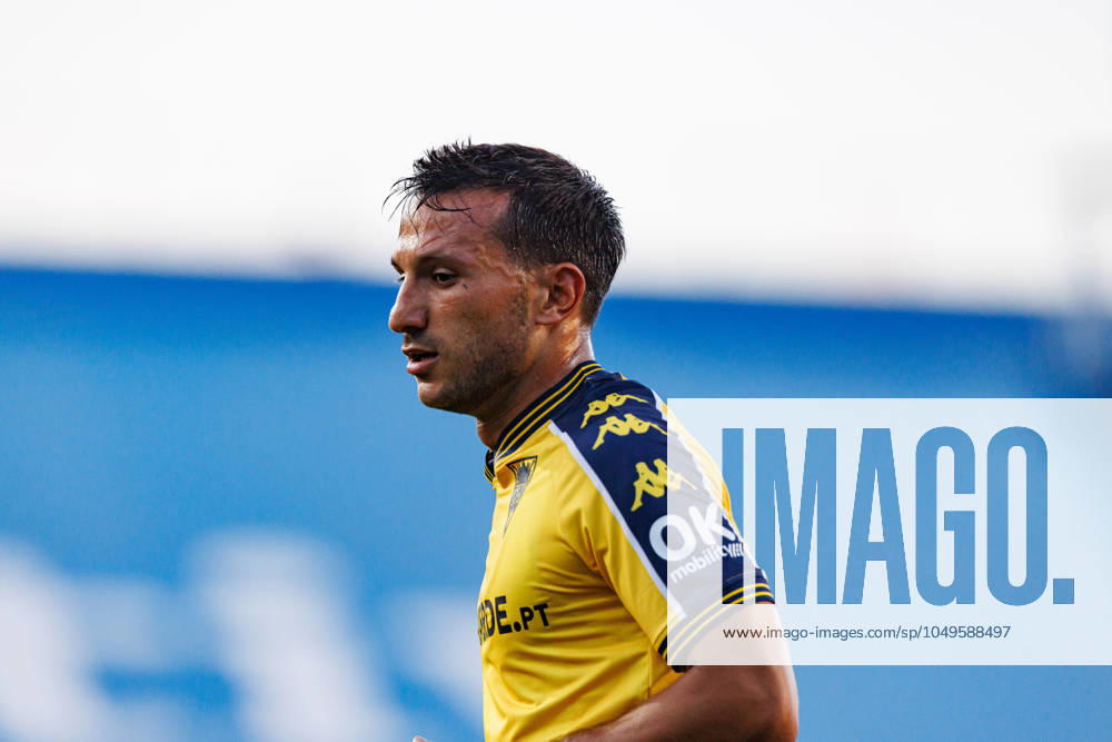 Joao Carvalho seen in action during Liga Portugal game between teams of GD Estoril Praia and Gil Vicente FC at Estadio Antonio Coimbra da Mota Estoril Estadio Antonio Coimbra da Mota Portugal