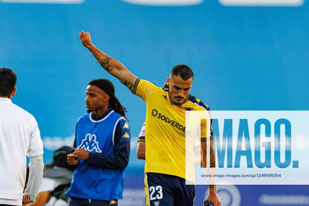 GD Estoril Praia Vs Gil Vicente FC in Estoril, Portugal - 25 Aug 2024 Pedro Alvaro (GD Estoril Praia) gestures during the Liga Portugal game between teams of GD Estoril Praia and Gil Vicente FC at Estadio Antonio Coimbra da Mota. Final score; GD Estoril Praia 0:0 Gil Vicente FC Estoril Portugal