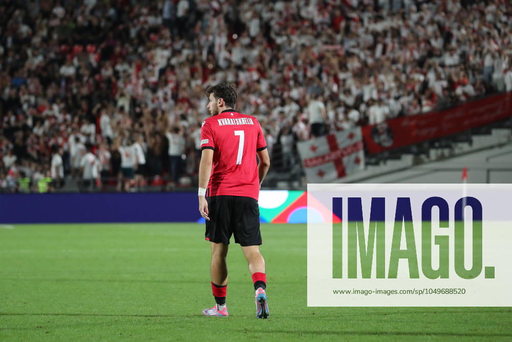 Khvicha Kvaratskhelia of Georgia during the UEFA Nations League match between Georgia and Czech Republic at the Mikheil Meskhi Stadium on September 7, 2024 in Tbilisi, Georgia. Tbilisi Mikheil Meskhi Stadium, Ilia Chavchavadze Avenue, Zemo Vake, Vake, Vake District, Tbilisi, 1062, Georgia Georgia
