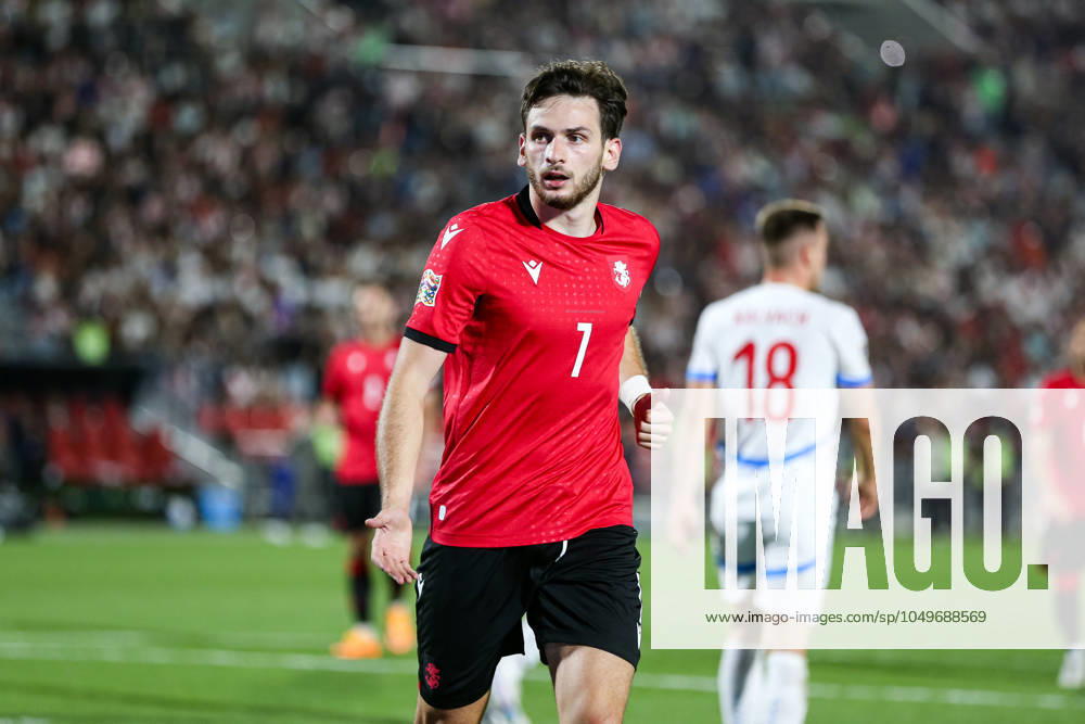 Khvicha Kvaratskhelia of Georgia during the UEFA Nations League match between Georgia and Czech Republic at the Mikheil Meskhi Stadium on September 7, 2024 in Tbilisi, Georgia. Tbilisi Mikheil Meskhi Stadium, Ilia Chavchavadze Avenue, Zemo Vake, Vake, Vake District, Tbilisi, 1062, Georgia Georgia