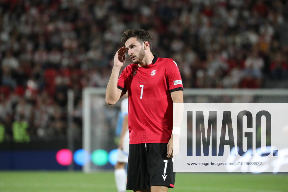 Khvicha Kvaratskhelia of Georgia during the UEFA Nations League match between Georgia and Czech Republic at the Mikheil Meskhi Stadium on September 7, 2024 in Tbilisi, Georgia. Tbilisi Mikheil Meskhi Stadium, Ilia Chavchavadze Avenue, Zemo Vake, Vake, Vake District, Tbilisi, 1062, Georgia Georgia
