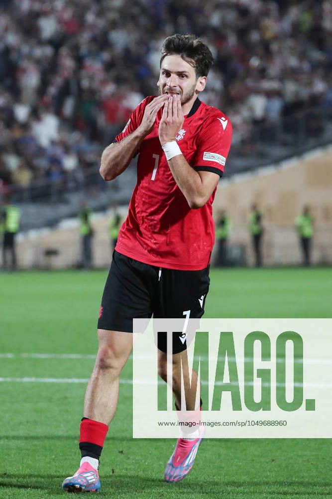 Khvicha Kvaratskhelia of Georgia during the UEFA Nations League match between Georgia and Czech Republic at the Mikheil Meskhi Stadium on September 7, 2024 in Tbilisi, Georgia. Tbilisi Mikheil Meskhi Stadium, Ilia Chavchavadze Avenue, Zemo Vake, Vake, Vake District, Tbilisi, 1062, Georgia Georgia