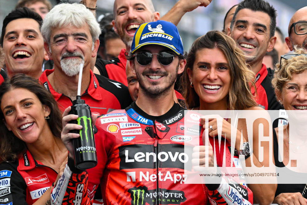 - MotoGP - GP15 - Gran Premio Red Bull di San Marino e della Riviera di Rimini - Race Francesco Bagnaia Italian Ducati Lenovo Team Ducati celebrates second place in the MotoGP Race during GP15 - Gran Premio Red Bull di San Marino e della Riviera di Rimini - Race, MotoGP World Championship, WM, Weltmeisterschaft in Misano Adriatico, Italy, September 08 2024 Misano Adriatico Italy