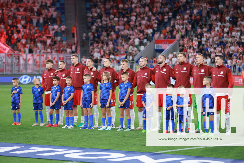 Croatia v Poland - UEFA Nations League 2024 25 League A Group A1 OSIJEK, CROATIA - SEPTEMBER 8: Poland National Football Team during the national anthem of Poland ahead of the UEFA Nations League 2024 25 League A Group A1 match between Croatia and Poland at on September 8, 2024 in Osijek, Croatia. DavorxJavorovicj Pixsell