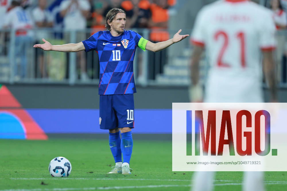 Croatia v Poland - UEFA Nations League 2024 25 League A Group A1 OSIJEK, CROATIA - SEPTEMBER 8: Player of Croatia Luka Modric reacts during the UEFA Nations League 2024 25 League A Group A1 match between Croatia and Poland at on September 8, 2024 in Osijek, Croatia. DavorxJavorovic Pixsell