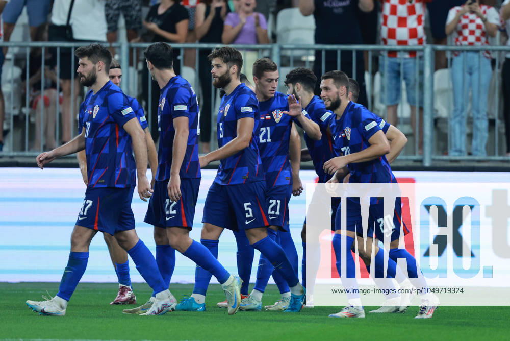 Croatia v Poland - UEFA Nations League 2024 25 League A Group A1 OSIJEK, CROATIA - SEPTEMBER 8: Players of Croatia celebrate Luka Modric s goal during the UEFA Nations League 2024 25 League A Group A1 match between Croatia and Poland at on September 8, 2024 in Osijek, Croatia. DavorxJavorovic Pixsell