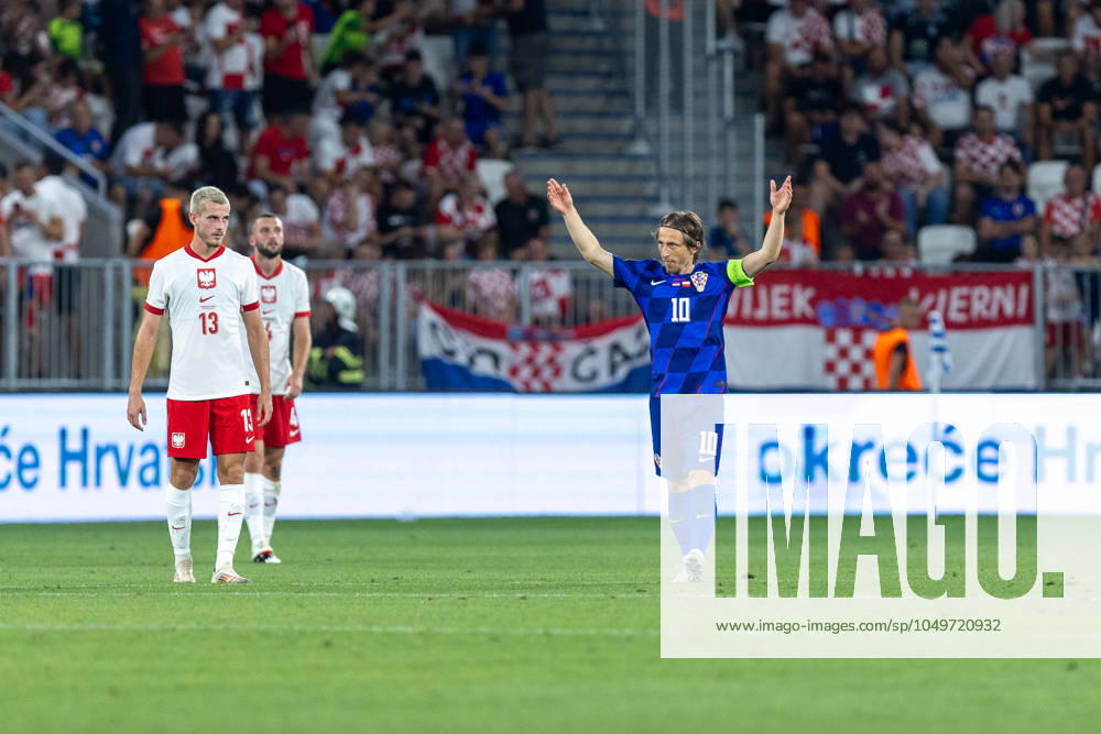 Croatia v Poland - UEFA Nations League 2024 25 League A Group A1 OSIJEK, CROATIA - SEPTEMBER 8: Player of Croatia Luka Modric celebrates his goal during the UEFA Nations League 2024 25 League A Group A1 match between Croatia and Poland at on September 8, 2024 in Osijek, Croatia. (Photo by Borna Jaksic Pixsell MB Media Getty Images) DavorxJavorovic Pixsell