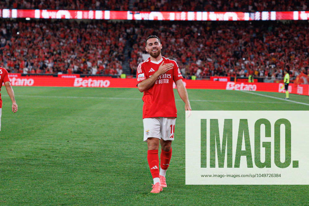 Orkun Kokcu seen celebrating after scoring goal during Liga Portugal game between teams of SL Benfica and CF Estrela Amadora at Estadio Da Luz (Maciej Rogowski) Lisbon Estadio Da Luz Portugal