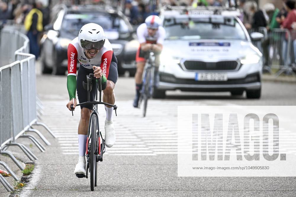 UEC Road European Championships Limburg 11 09 2024 Hasselt, Belgium - September 11 : ALVES OLIVEIRA Ivo Manuel (POR) during the Men Elite Individual Time Trial of the 2024 UEC Road European Championships Limburg Flanders on September 11, 2024 in Hasselt, Belgium, 11 09 2024 ( Motordriver Kenny Verfaillie - Hasselt Belgium