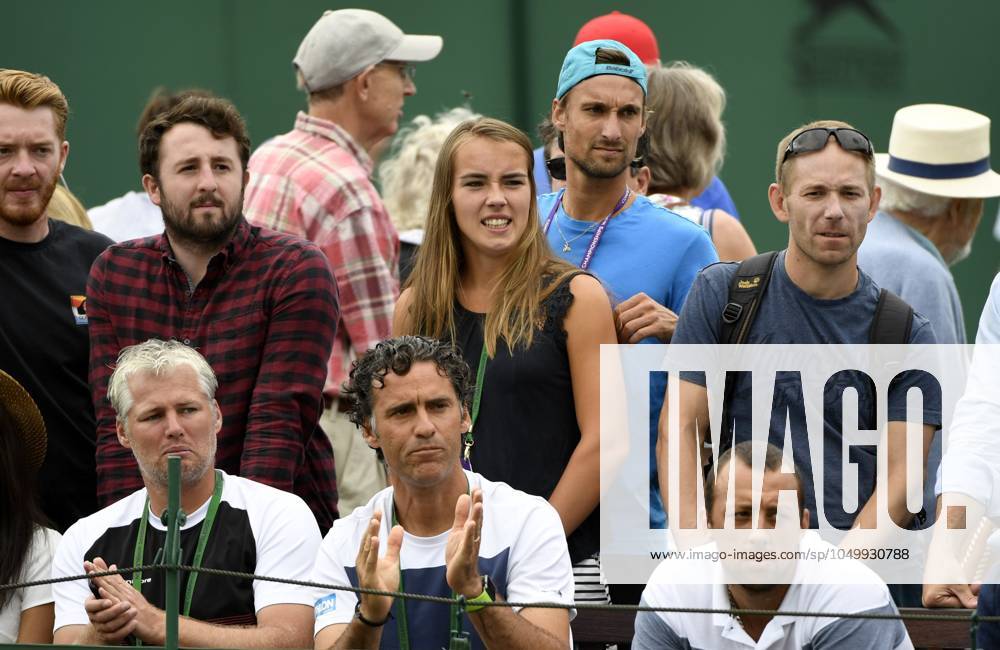 The Championships Wimbledon 2017 - Day Two LONDON, UNITED KINGDOM - JULY 04 : Ruben Bemelmans and his girlfriend watching the game Steve Darcis of Belgium during his first match at the championships Wimbledon 2017 vs Richardas Berankis (LTU) (USA) July 04, 2017 in London, United Kingdom , 4 07 2017 London United Kingdom