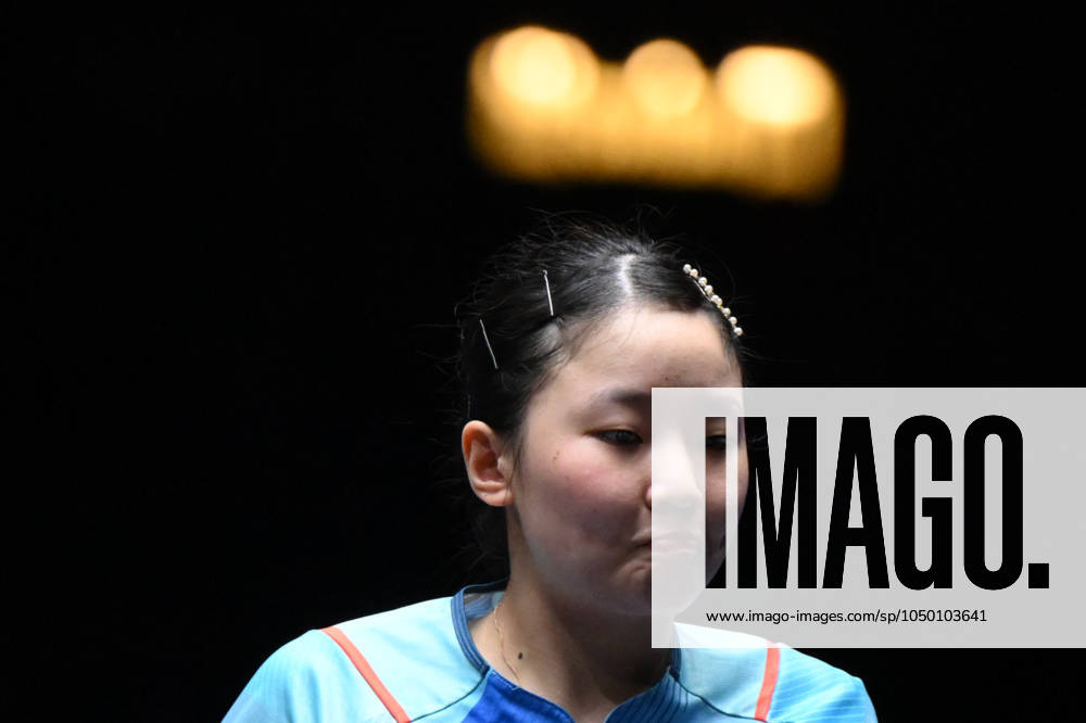 (240914) -- MACAO, Sept. 14, 2024 -- Harimoto Miwa reacts during the women s singles semifinal match between Sun Yingsha of China and Harimoto Miwa of Japan at the 2024 World Table tennis, Tischtennis (WTT) Champions Macao in Macao, south China, Sept. 14, 2024. ) (SP)CHINA-MACAO-TABLE TENNIS-WTT-WOMEN S SINGLES (CN) CheongxKamxKa