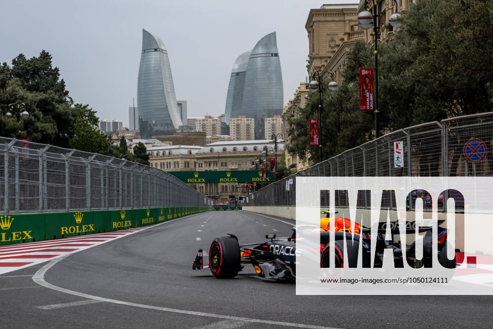 BAKU, AZERBAIJAN: Sergio Perez, racing for the Red Bull Racing team during the 2024 Formula 1 Azerbaijan Grand Prix at the Baku City Circuit in Baku, Azerbaijan