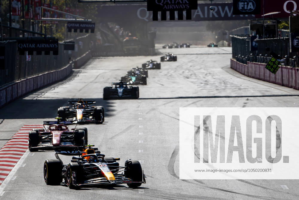BAKU, AZERBAIJAN: Sergio Perez, racing for the Red Bull Racing team during the 2024 Formula 1 Azerbaijan Grand Prix at the Baku City Circuit in Baku, Azerbaijan