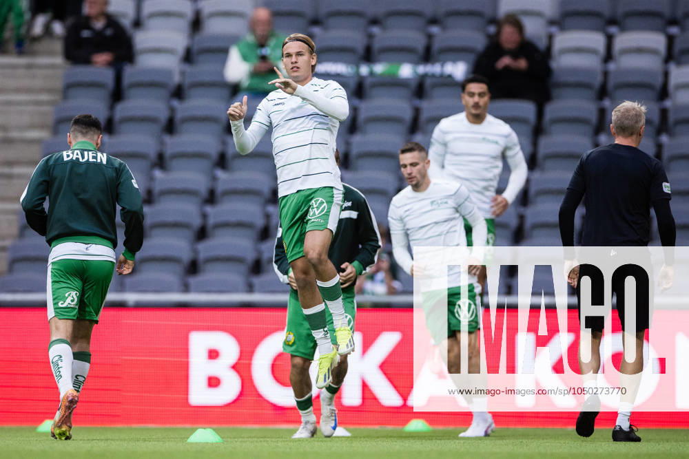Hammarbys Markus Karlsson during the warm-up before the football match in Allsvenskan between Hammarby and IFK Norrköping on September 16, 2024 in Stockholm