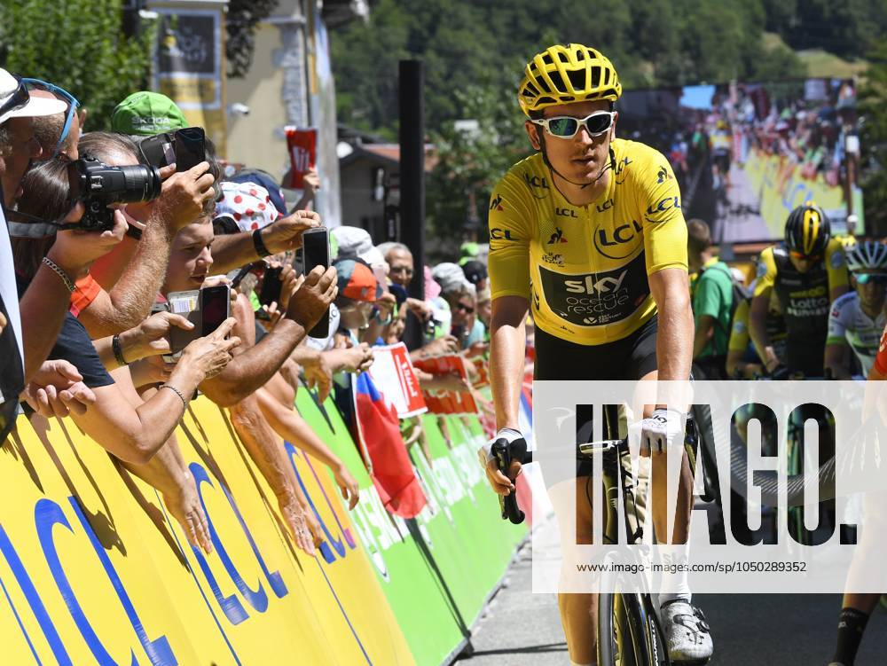 Tour de France 2018 - Stage 12 ALPE D HUEZ, FRANCE - JULY 19 : THOMAS Geraint (GBR) of Team SKY during stage 12 of the 105th edition of the 2018 Tour de France cycling race, a stage of 175.5 kms between Bourg-Saint-Maurice Les Arcs and Alpe D huez on July 19, 2018 in Alpe D huez, France, 19 07 2018 ( Motordriver Kenny Verfaillie - Alpe d Huez France