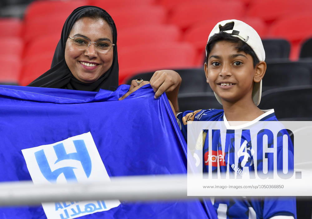AFC CHAMPIONS LEAGUE ELITE, AL RAYYAN FC V AL-HILAL SFC Fans of Al-Hilal SFC cheer for the team during the AFC Champions League elite west football match between Qatar s Al Rayyan SC and Saudi Arabia s Al-Hilal SFC at Ahmad Bin Ali Stadium in Al Rayyan, Qatar on September 17, 2024. DOHA Qatar