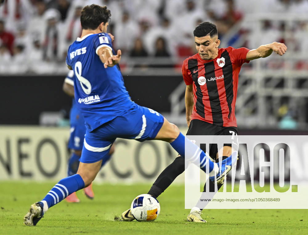 AFC CHAMPIONS LEAGUE ELITE, AL RAYYAN FC V AL-HILAL SFC Achraf Bencharki (R) of Al Rayyan SC and Ruben Neves of Al-Hilal SFC in action during the AFC Champions League elite west football match between Qatar s Al Rayyan SC and Saudi Arabia s Al-Hilal SFC at Ahmad Bin Ali Stadium in Al Rayyan, Qatar on September 17, 2024. DOHA Qatar