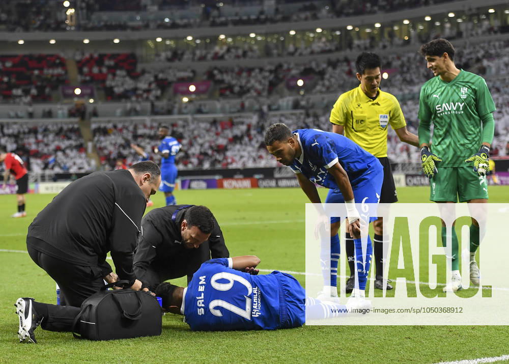 AFC CHAMPIONS LEAGUE ELITE, AL RAYYAN FC V AL-HILAL SFC Salem Al Dawsari ( 29) of Al-Hilal SFC is injured during the AFC Champions League elite west football match between Qatar s Al Rayyan SC and Saudi Arabia s Al-Hilal SFC at Ahmad Bin Ali Stadium in Al Rayyan, Qatar on September 17, 2024. DOHA Qatar