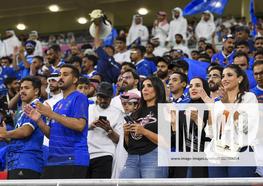 AFC CHAMPIONS LEAGUE ELITE, AL RAYYAN FC V AL-HILAL SFC Fans of Al-Hilal SFC cheer for the team during the AFC Champions League elite west football match between Qatar s Al Rayyan SC and Saudi Arabia s Al-Hilal SFC at Ahmad Bin Ali Stadium in Al Rayyan, Qatar on September 17, 2024. DOHA Qatar