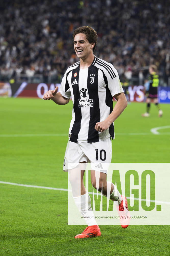 Juventus FC v PSV Eindhoven - UEFA Champions League Kenan Yildiz of Juventus FC celebrates during the UEFA Champions League football match between Juventus FC and PSV Eindhoven. Turin Italy