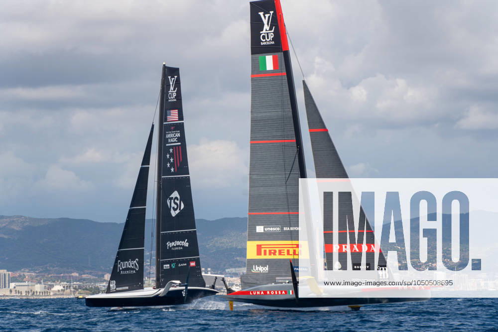 KW38 Luna Rossa qualifies for the final of the Louis Vuitton Cup by defeating American Magic, and will face off in a duel with the British team Ineos Britannia. Luna Rossa se clasifica para la final de la Copa Louis Vuitton al vencer a American Magic, y se enfrentar& xe1; en un duelo al equipo brit& xe1;nico Ineos Britannia. in the pic:Luna Rossa Prada Pirelli Team, american magic News sports -Barcelona, Spain Thursday,September, 19, 2024