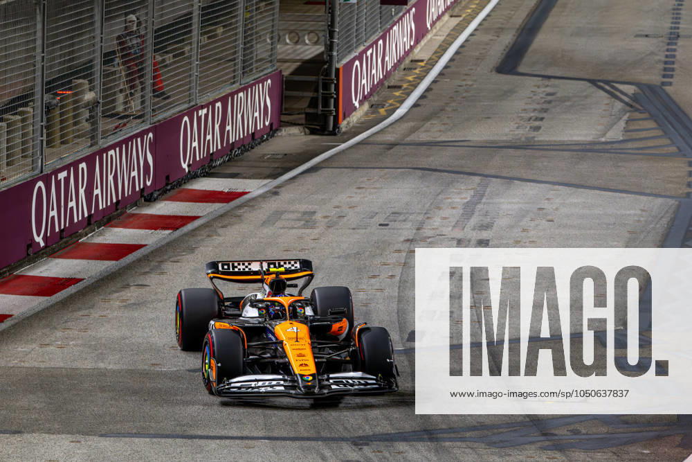 MARINA BAY, SINGAPORE: Lando Norris, racing for the McLaren F1 team during the 2024 Formula 1 Singapore Grand Prix at the Marina Bay Street Circuit in Marina Bay, Singapore
