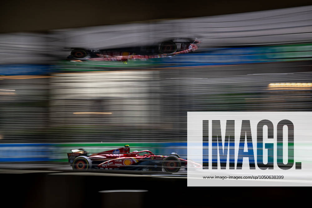 MARINA BAY, SINGAPORE: Carlos Sainz, racing for the Ferrari team during the 2024 Formula 1 Singapore Grand Prix at the Marina Bay Street Circuit in Marina Bay, Singapore