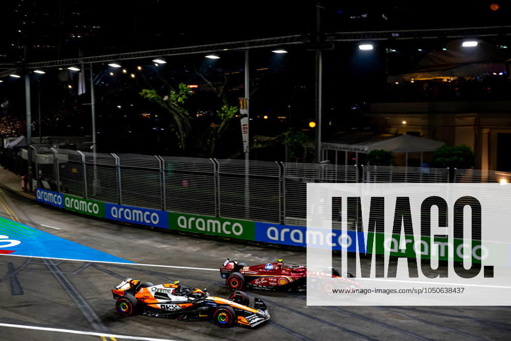 MARINA BAY, SINGAPORE: Lando Norris, racing for the McLaren F1 team during the 2024 Formula 1 Singapore Grand Prix at the Marina Bay Street Circuit in Marina Bay, Singapore