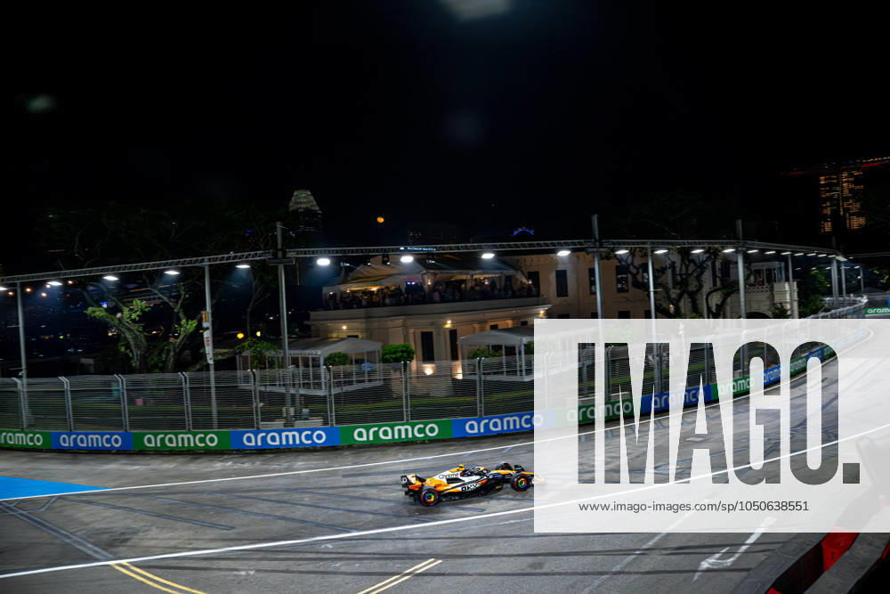 MARINA BAY, SINGAPORE: Lando Norris, racing for the McLaren F1 team during the 2024 Formula 1 Singapore Grand Prix at the Marina Bay Street Circuit in Marina Bay, Singapore