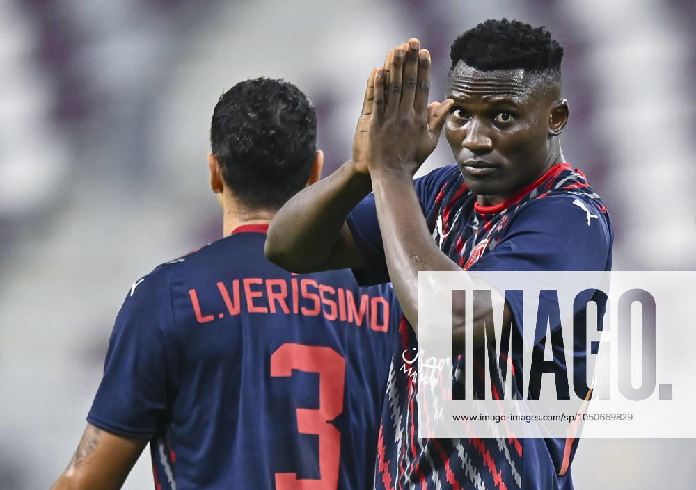 AL-SADD SC VS AL DUHAIL SC-OOREDOO STARS LEAGUE QATAR Michael Olunga of Al Duhail SC celebrate after scoring a goal during the Ooredoo Qatar Stars League 24 25 match between Al-Sadd SC and Al Duhail SC at Jassim bin Hamad Stadium in Doha, Qatar, on September 21, 2024. DOHA Qatar