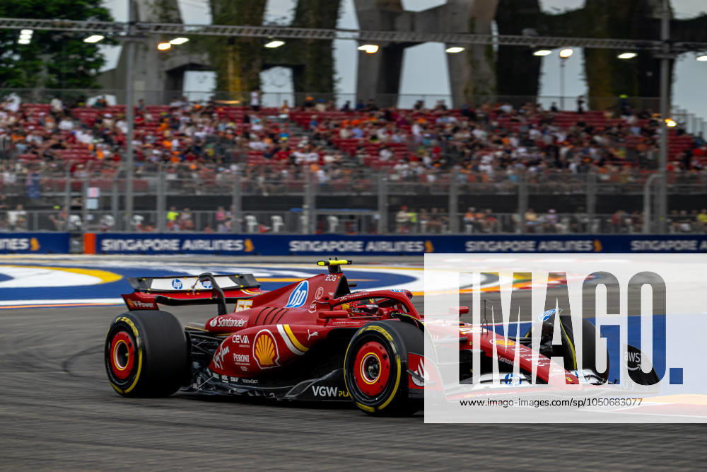MARINA BAY, SINGAPORE: Carlos Sainz, racing for the Ferrari team during the 2024 Formula 1 Singapore Grand Prix at the Marina Bay Street Circuit in Marina Bay, Singapore
