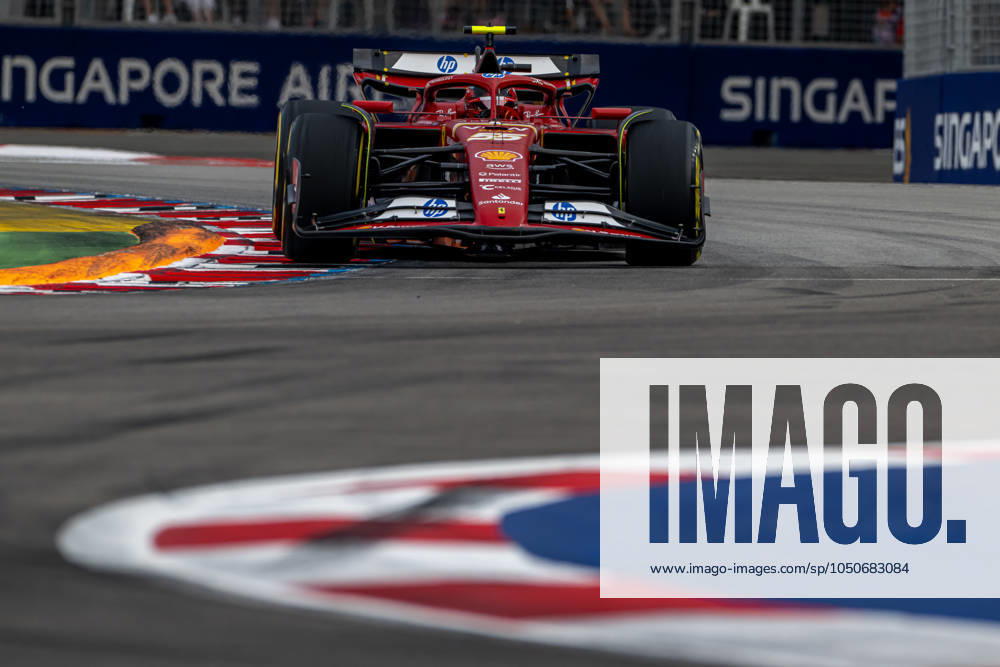 MARINA BAY, SINGAPORE: Carlos Sainz, racing for the Ferrari team during the 2024 Formula 1 Singapore Grand Prix at the Marina Bay Street Circuit in Marina Bay, Singapore