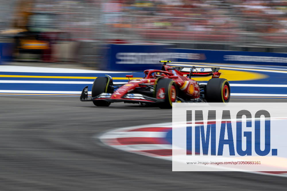 MARINA BAY, SINGAPORE: Carlos Sainz, racing for the Ferrari team during the 2024 Formula 1 Singapore Grand Prix at the Marina Bay Street Circuit in Marina Bay, Singapore