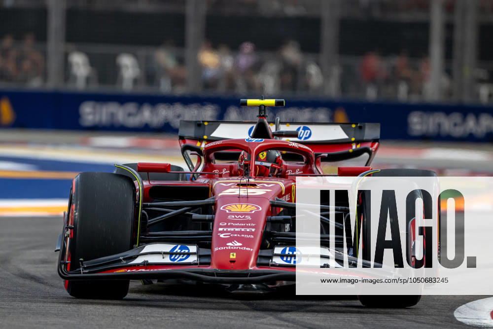 MARINA BAY, SINGAPORE: Carlos Sainz, racing for the Ferrari team during the 2024 Formula 1 Singapore Grand Prix at the Marina Bay Street Circuit in Marina Bay, Singapore