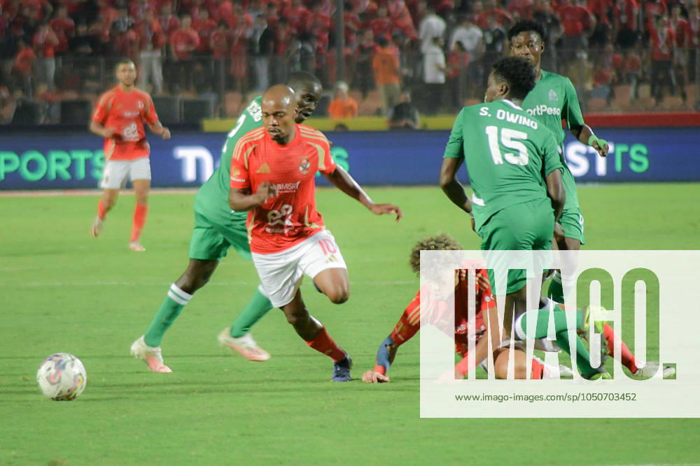 CAF Champions League 2025 AL AHLY-GOURMAHAYA-SOCCER (SPO) 2025 CAF Champions League qualifiers September 22, 2024 between Al Ahly of Egypt and GOURMAHAYA of Kenya, Al Ahly player Percy Tau dribbles past defenders to score a goal, which is being held at Cairo Stadium in Egypt