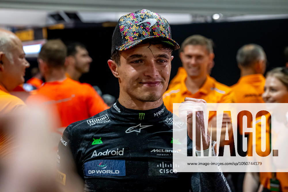 MARINA BAY, SINGAPORE: Lando Norris, racing for the McLaren F1 team during the 2024 Formula 1 Singapore Grand Prix at the Marina Bay Street Circuit in Marina Bay, Singapore