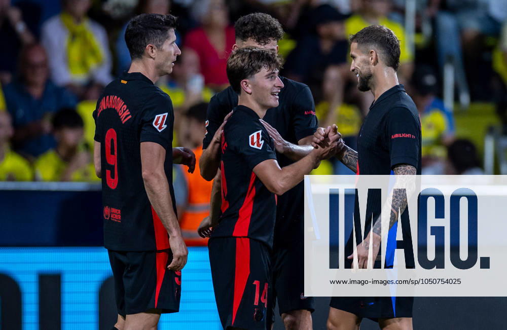 Soccer La Liga matchday 6 FC Villarreal FC Barcelona on 22 09 2024 at Estadio de la Ceramica in Villareal Goal celebration to 1 3 by Pablo Torre Carral Barcelona