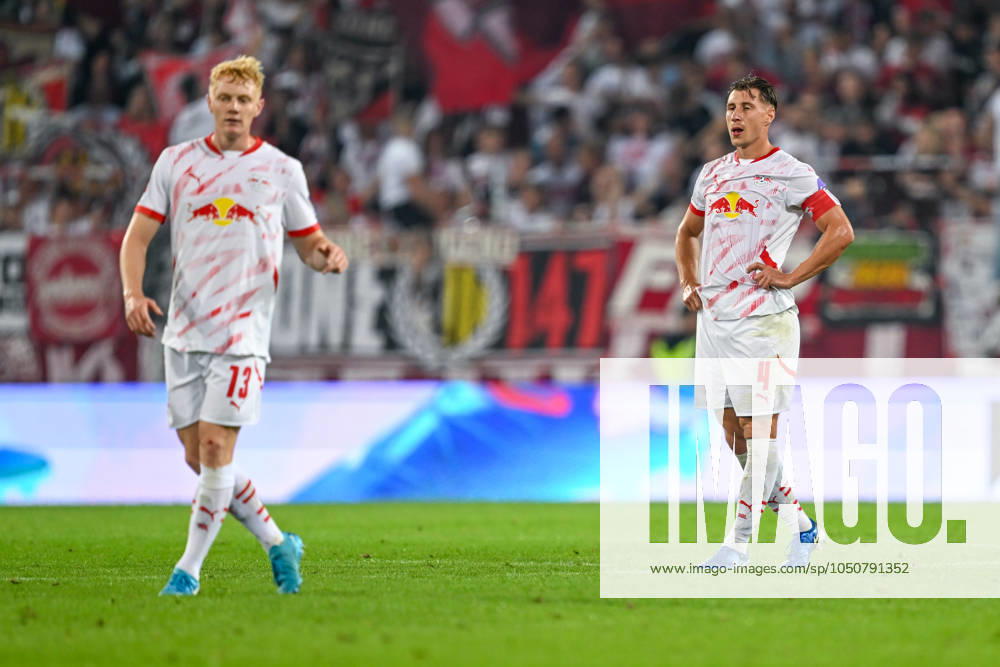 Soccer 1 Bundesliga FC St Pauli RB Leipzig on 22 09 2024 at Millerntor Stadium in Hamburg Nicolas Seiwald RB Leipzig and Willi Orban RB Leipzig dissatisfied, disappointed, disappointed, dejected MT
