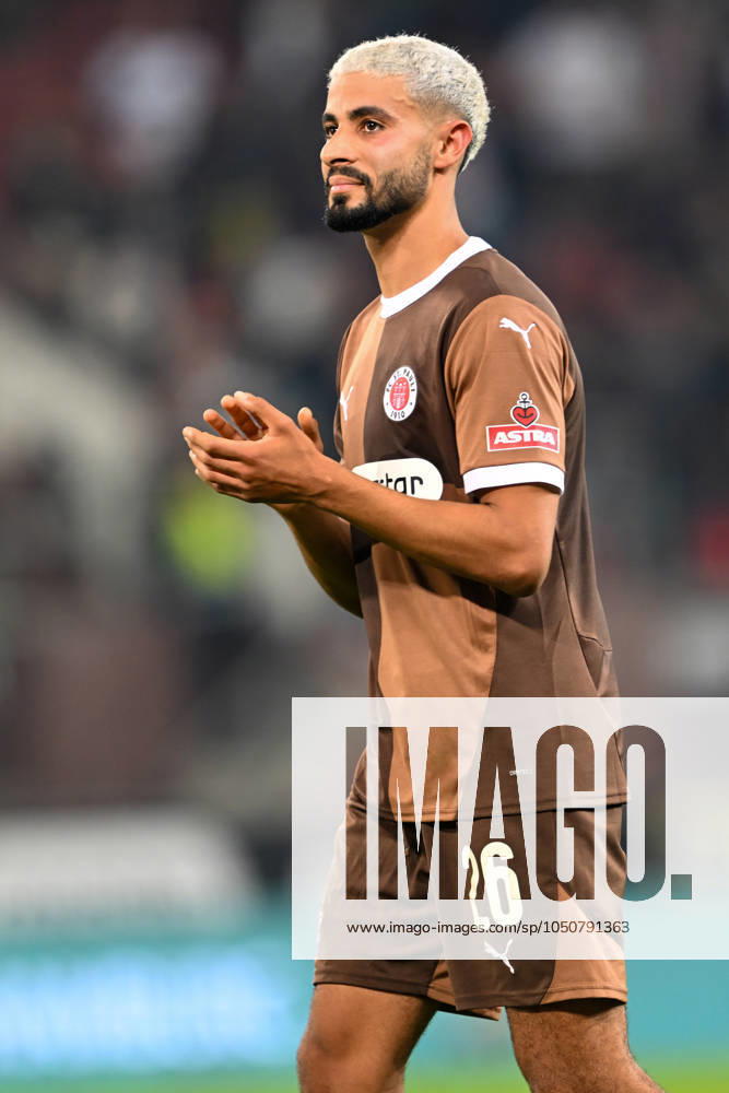 Soccer 1 Bundesliga FC St Pauli RB Leipzig on 22 09 2024 at Millerntor Stadium in Hamburg Elias Saad St Pauli after the match MT