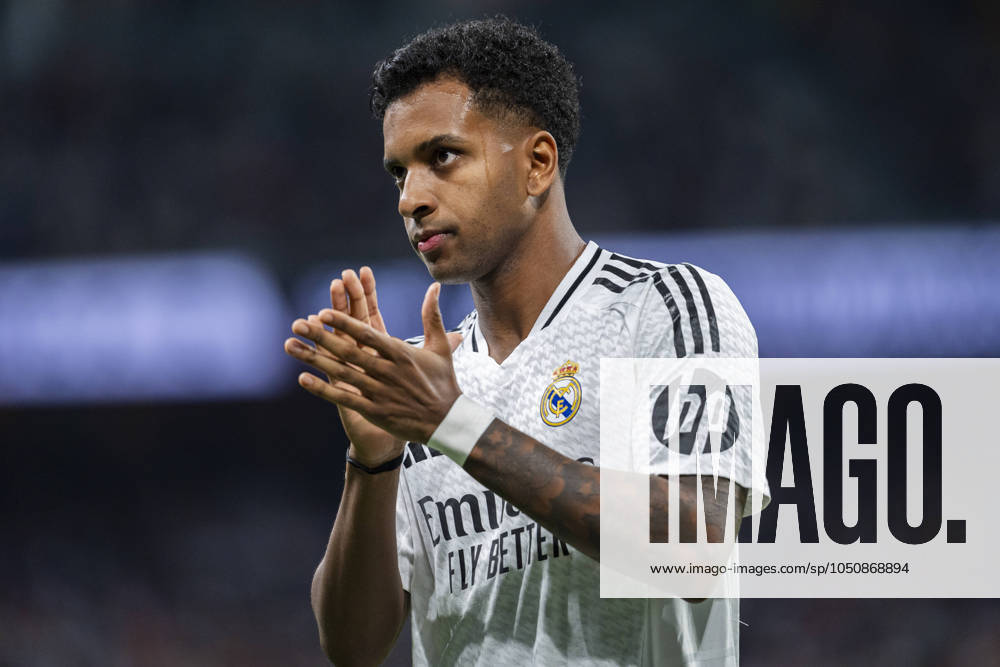 Real Madrid CF vs Deportivo Alaves - La Liga EA Sports 2024 25 Rodrygo Silva de Goes of Real Madrid CF celebrates his goal during the La Liga EA Sports 2024 25 football match between Real Madrid CF vs Deportivo Alaves at Estadio Santiago Bernabeu on September 24, 2024 in Madrid, Spain. Madrid Estadio Santiago Bernabeu Madrid Spain