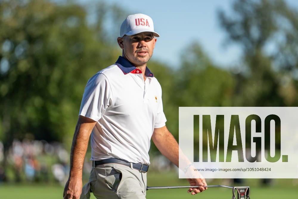 MONTREAL, QC - SEPTEMBER 27: Team USA golfer Brian Harman on the 14th green at the 2024 Presidents Cup on September 27, 2024 at The Royal Montreal Golf Club in Montreal, QC (Photo by Vincent Ethier Icon Sportswire) GOLF: SEP 27 Presidents Cup Icon2409274014