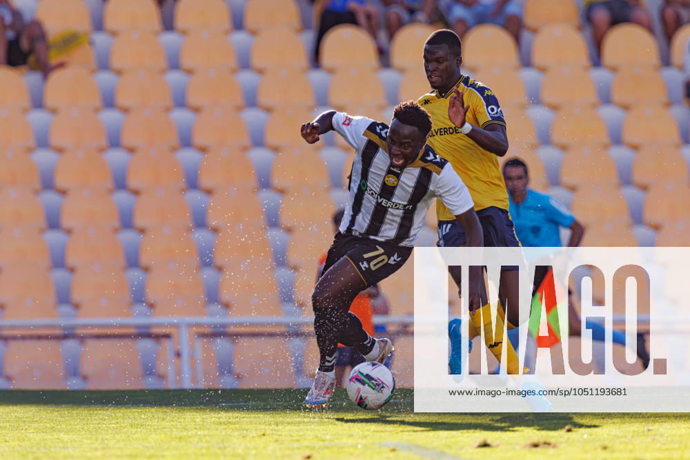 Arvin Appiah, Kevin Boma seen during Liga Portugal game between teams of GD Estoril Praia and CD Nacional at Estadio Antonio Coimbra da Mota Estoril Estadio Antonio Coimbra da Mota Portugal