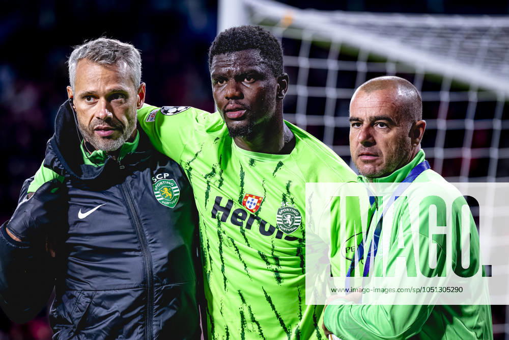 Sporting Club Portugal defender Ousmane Diomande gets injured, during the match PSV Sporting CP at the Philips stadium for the UEFA Champions laegue phase matchday 2 season 2024 2025 in EINDHOVEN, Netherlands on 1 october 2024, photo by Marcel van Dorst EYE4images DeFodi Images Defodi 746 192011 Defodi-746