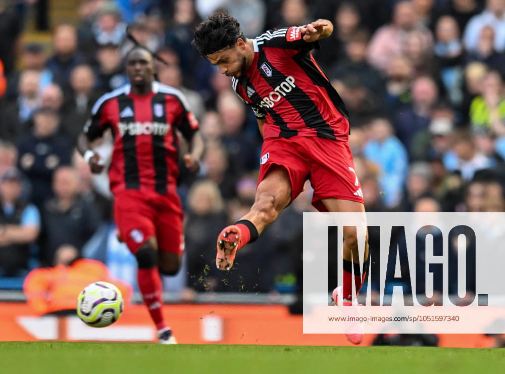 Manchester City v Fulham Premier League Raul Jimenez of Fulham during the Premier League match at the Etihad Stadium, Manchester UK Newspapers OUT