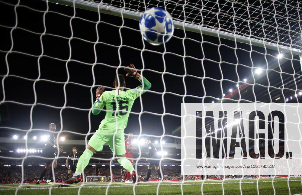 Liverpool v Paris Saint-Germain - UEFA Champions League - Group C - Anfield September 18, 2018 - Liverpool, United Kingdom - Liverpool forward Daniel Sturridge heads the ball past PSG goalkeeper Alphonse Areola to score the first goal during the UEFA Champions League - Group C match at the Anfield Stadium, Liverpool. Picture date 18th September 2018. Picture credit should read: Andrew Yates Sportimage Liverpool United Kingdom