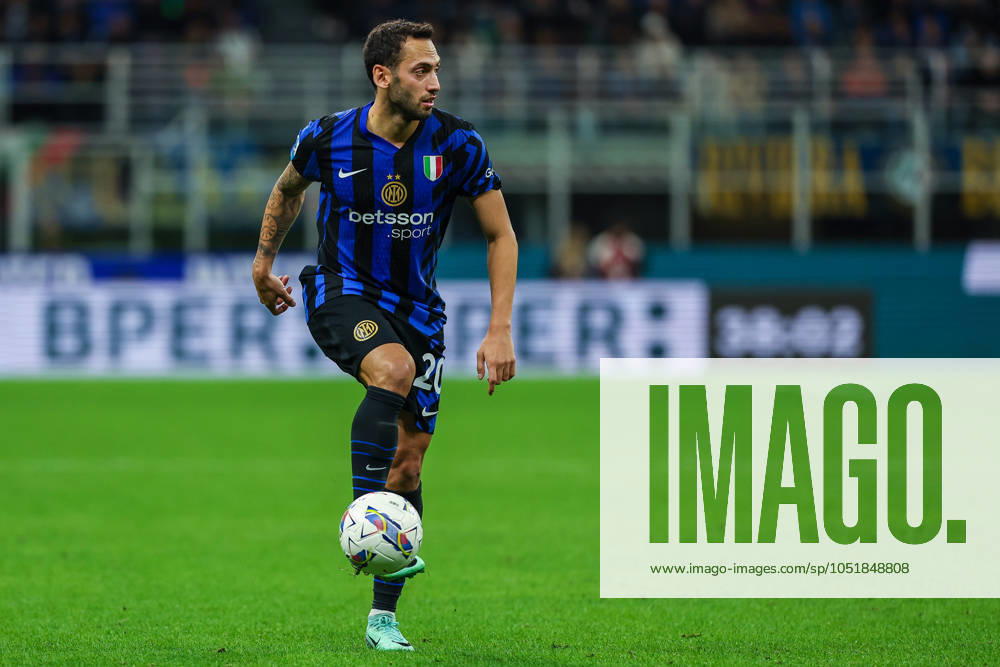 Hakan Calhanoglu of FC Internazionale seen in action during Serie A 2024 25 football match between FC Internazionale and Torino FC at San Siro Stadium Milan Italy on 05 October 2024. Milan Stadio Giuseppe Meazza Milan Italy